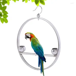 Outros pássaros fornecem pássaros que o balanço de aço inoxidável de parrote de metal com moldura de gancho pendurada para acessórios para animais de estimação da varanda da gaiola da gaiola