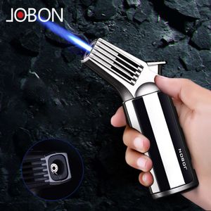 Jobon Windproof Portable Torch Blue Flame Iatable Butan o wysokiej temperaturze bez gazu jaśniejszy Nowe spersonalizowane narzędzie do cygara Moksibustion