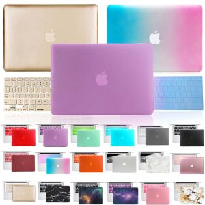 Apple Book air Pro Retina 11 12 13 15インチラップトップケース +キーボードカバー、ソリッドカラー、大理石、星空シリーズのキーボードカバー