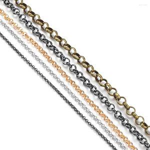 Chains 5m/lot 2-5.8mm Bulk Rolo Chain Long Jewelry Extension Necklace For DIY Handmade Making Findings Accessories