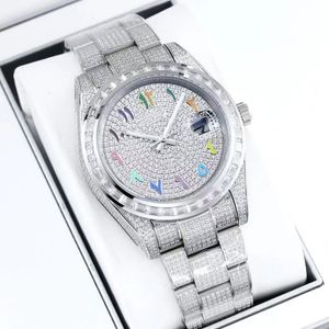 Wrist watches Classic Diamond Watch Mens Watch Automatic Mechanical Wristwatch 41MM Sapphire Waterproof Dign Diamond-Strap Montre De Free transport