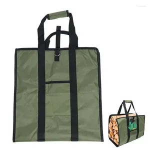 Storage Bags Firewood Tote Bag Waterproof Fireplace Wood Carrier Heavy Duty Log Carrying With Handles For Camping Trip