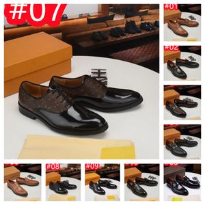 2023 italiano Oxford Tyle Paty Leather Wedding Shoes Men Luxuados Flats Couro Oxfords Sapatos formais de calçados artesanais 38-46