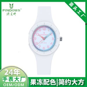 Pindows Fashion Trend Instagram Style Children's Exam Kvinnlig vattentät student Jelly Quartz Watch