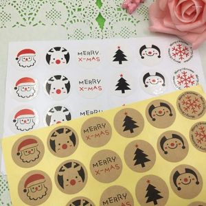 Party Decoration 100PC/Lot 3 3cm Sticker Labels Christmas Paper Packaging Round Self-adhesive Stickers Sealing For Box/gift