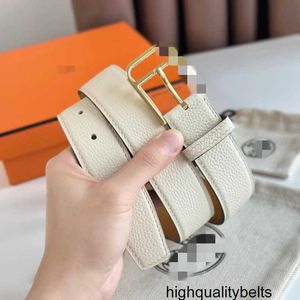 Designer High end H men's belt top layer cowhide belt with lychee pattern men's belt needle buckle casual business belt 1L5J