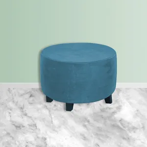Stol täcker sammet mjuk enkel fast färg rund låg pall täcker fotpall elastisk all-inclusive soffa pedal möbler skydd