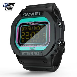 Wristbands Lokmat Time Fitness Smart Watch Digtal Clock Women Waterproof Bluetooth Sport Bracelet Wristband Men for Dropshipping Android