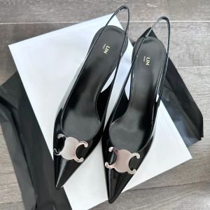 mode ny stil sandal tofflor sexiga alma klackar klädskor fest sommar solig tofflesdesigner toppkvalitet hög klack snörning bröllop lyxfest kvinnor loafer lady