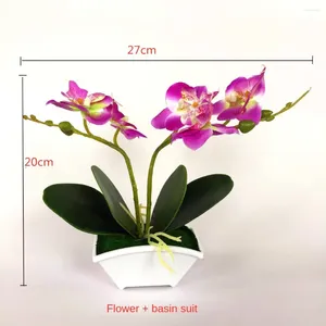 Декоративные цветы искусственные растения Phalaenopsis Bonsai Potted Office Office Desktop украшения спальня домашний декор