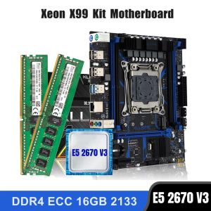 Pens Kllisre X99 Kit combinato della scheda madre set LGA 20113 Xeon E5 2670 V3 CPU DDR4 16GB (2pcs 8G) 2133MHz Memoria ECC