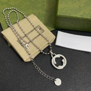 Frauen Herren Silber Halskette Großbuchstaben Halsketten Desifenr Schmuck Luxus Anhänger Kette Halsketten Edelstahlketten für Männer Perlenkette CXG2404245-6