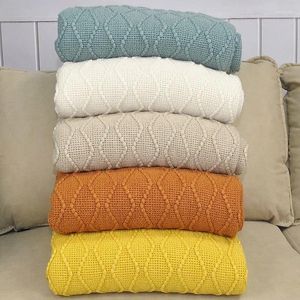 Blankets Nordic Solid Color Retro Sofa Blanket Office Nap Knitted Bed End Towel Boho Home Decor Leisure Soft Homestay Cover