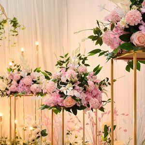 Decorative Flowers Wedding Decor Flower Welcome Ladder Forest Geometric Path Stand Stage Simulation Silk