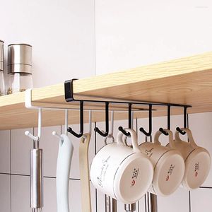 Küche Aufbewahrung 6 Haken Eisenzubehör Regal Kleidung Hanging Kleiderschrank Organizer Tasse Halter Glas Becher