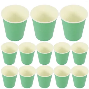 Disposable Cups Straws 50 Pcs Green Paper Cup Cutlery Party Tableware Drinks Beverage St Patrick's Food-grade Banquet