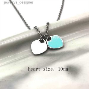 Designer Necklace Luxury heart woman A set of packaging stainless steel blue pink green pendant jewelry Valentine Day Christmas gifts for girlfriend wholesale