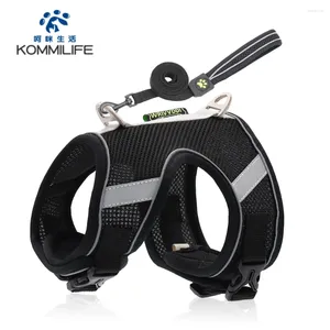 Dog Collars KOMMILIFE Breathable Pet Harness VEST Reflective Cat And Leash Set Puppy Small Medium Dogs