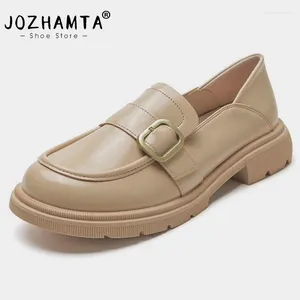 Sapatos casuais jozhamta feminino apartamento de couro real para mocassins femininos 2024 S baixo salto de baixo tamanho 34-40