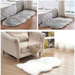 Подушка из искусственного меха овчина 60 х 90 см мягкие белые пушистые коврики для спальни диван на пол