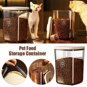 Storage Bottles Pet Food Sealed Container Cereal Kitchen Box Grade Transparent Plastic Moisture-Proof Dry Goods Tank