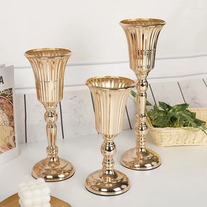 Vases 1PC Desktop Metal Trumpet Centerpieces Vase Flower Holder Wedding Party Decor Po Props