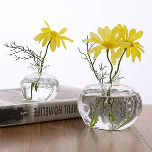 Vasen Rot Granatapfelform Hydroponische Pflanzen Glas Vase Home Decor Blume Cachepot für Blumen kreativer Raum dekorativ