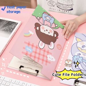 Fil Cute Board Clip Girl Student File Data Folder Urklipp A4 Test Paper Storage Memo Writing Pad School Office Stationary Supplies