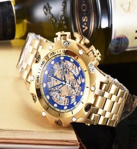 Luxury Mens Watch 3A Quality 52mm Reserve Multifunktionell kvartsvat Hollow Luminous Dial Water Resistant Watch7969386