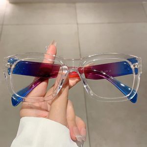 Sunglasses KAMMPT Vintage Square Eyeglasses 2024 Fashion Transparent Full Frame Blue Light Blocking Eyewear Ins Trendy Brand Spectacles