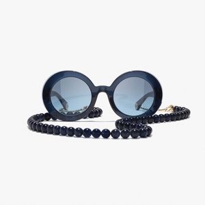 Projektantka okrągłe okrągłe okulary przeciwsłoneczne impreza modna trend duża rama super wykwintna ekskluzywna łańcuch koralików C5489 Women Luksusowe okulary przeciwsłoneczne
