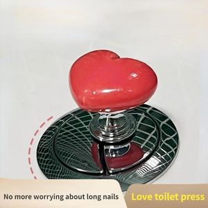 Toilet Seat Covers Colored Heart Shape Press Switch Button Tank Flush Nail Salon Pump Cover Hand Pressure Accessories