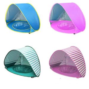 Baby Beach Tent Uvrotecting Sunshelter z basenem Dzieci wyskakujące przenośne odcień UV Słońce Słońce 240402