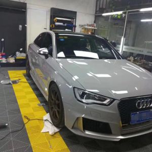 Klistermärken Ultra Crystal Gloss Nardo Gray Vinyl Wrap Self Lime Film Sticker Dark Grey Glossy Car Wrapping Foil Roll Air Release Channel26