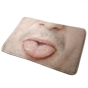 Tappeti uomo divertente che sporge la lingua ingresso della lingua tappeto da bagno peli per il viso