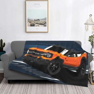 Blankets SUV Car Blanket Fleece All Season Bronco Sport Orange Cute Lightweight Throw For Bedding Couch Bedspread