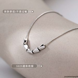 Creative Sterling Silver Transfer Bead Necklace Ins Cool and Niche Design Summer Light Luxury Collarbone Chain Minimalist Women