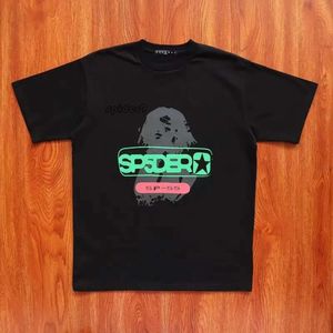 Grafik Tee Tişört Pembe Genç Thug SP5der 555555 Basılı Örümcek Web Desen Pamuk H2Y Stil Kısa Kollu Üst Tees Hip Hop Boyutu S-XL