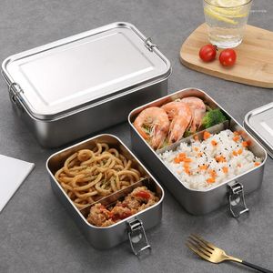 Stoviglie 304 Spessa scatola da pranzo in acciaio inossidabile isolato a microonde portatile contenitore studentessa picnic per ufficio adulto impiegato bento