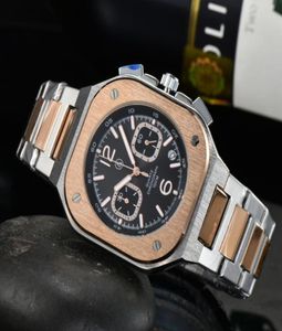 腕時計BRモデルスポーツクォーツベルラグジュアリー多機能時計ビジネスメンフルステンレス鋼マンカレンダーロススクエアWRIS242865