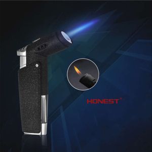 HONEST Outdoor Metal Portable Torch Turbo Butane Without Gas Lighter Blue Flame Straight Flush Cycle Iatable Flame Adjustable Gadgets