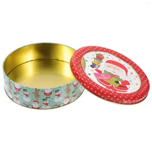 Storage Bottles Christmas Cookie Box Tin With Lid Candy Containers Supplies Biscuit Tins Wedding Favors