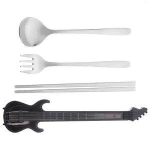 Dinnerware Sets Stainless Steel Silverware Reusable Travel Utensils Three Piece Suit Case Spoon Portable