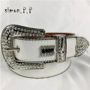 Punk Western S Diamond Gürtel Leder besetzt Bing Belt Cinturones Para Mujer Y2K Cowboy Cinto de Strass für Männer Frauen 240412