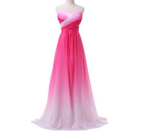 Real Picture Ombre Evening prom dresses Summer New Gradient Colorful Sexy party Dresses vestido de festa prom gowns HJ072595048