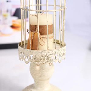 Candle Holders Candlestick Holder Vintage White 1pcs Bird Cage Candlelight Decors For Wedding