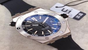 luxury mens watches RoyalOak Offshore Diver 42mm Automatic Movement 15703 Series Rubber Belt Mens Black Dial Sports Glass Back men2352425