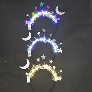 Decoração de festa 1pcs LED Light Up Tinsel Moon Star Princesa Faixa da cabeça Aniversário