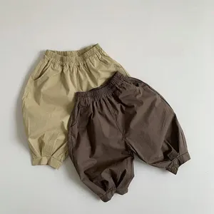 Hose 2024 Frühlings Kinder Lose Baby Mädchen Vintage Casual Hosen Kleinkind Junge Mode vielseitige Weitbeinkinder Kleidung