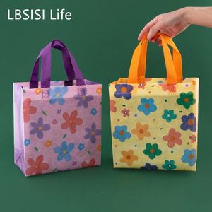Enrole de presente Lbsisi Life-Water-Indmo não tecidos Sacos portáteis de compras de compras portáteis Decoração de doces por atacado